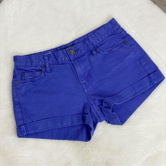 J. Crew Hipslung Low Rise Cuffed Jean Shorts Purple 0 - Picture 1 of 9